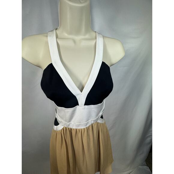 Jay Godfrey Colorblock Halter Dress - Size 4 - Picture 9 of 13